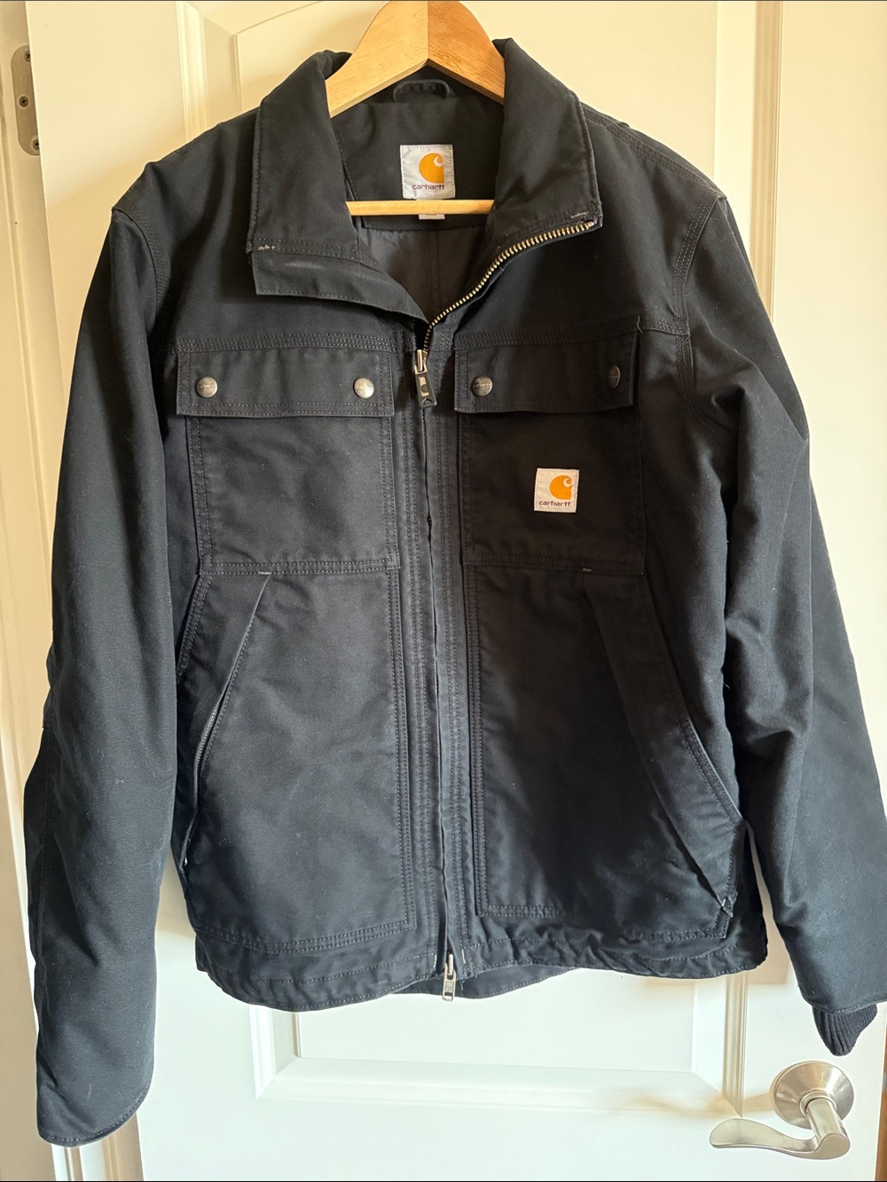 Carhartt Black Zip-Front Quick Duck Jacket